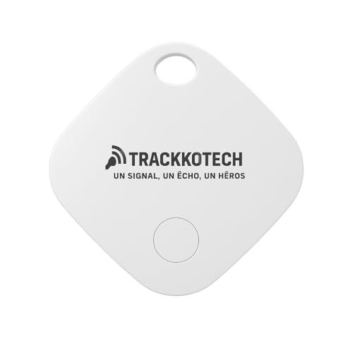 TRACKKOTECH – Traceur Bluetooth Compatible Google Find My | Localisateur pour Clés, Sac, Valise, Vélo, Moto, Voiture, Animaux & Enfants | Autonomie Longue, Sonnerie Puissante, sans Abonnement