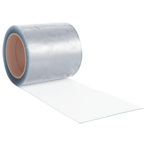 vidaXL Tira de cortina para puertas PVC transparente 200x1,6 mm 10 m, cortina para puerta, tira de puerta, tira de PVC, cortina de tiras