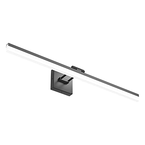 Image of Ralbay 32 inch Matte Black Bathroom Vanity Light - 18W Adjustable Modern LED Lighting Fixture for Bathroom (6000K Cool White Light)