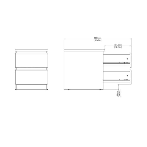 Home Square 2420382-PKG 2 Piece Furniture Set With Nightstand & Dresser In White High Gloss thumb #5