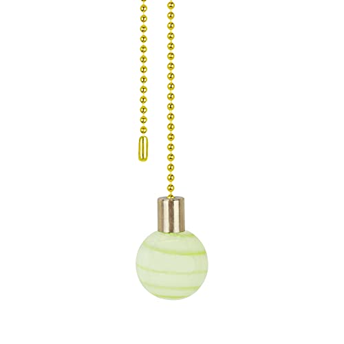 Image of Aspen Creative 20510-21, 12 inch Light Green with Green Grain Glass Knob with Pull Chain in Copper (1 Pack)