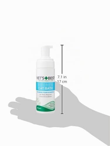 Vets Best BestBest natürliche wasserlose Katzenbad | Kein Spülen Wasserloses Trockenshampoo für Katzen, 150ml, 80111-6p, 0.2