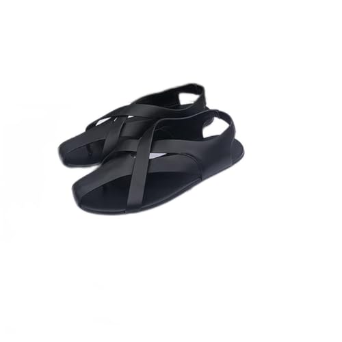 Retro French Sandals Flip-flops Hollowed-out Cool Interweaving Deep Mouth Flat Shoes