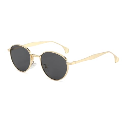 Lunettes de soleil rondes métal punk vintage pour femme fatale
