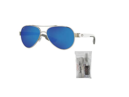 Costa Loreto 6S4006 400605 56Mm 21 Palladium/Blue Mirror 580P Plastic Polarized Pilot Sunglasses For Women + Bundle With Designer Iwear Care Kit #TOP1