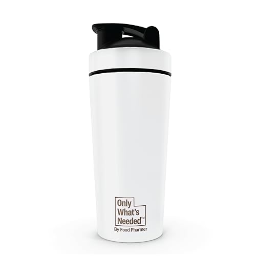 Image of ONLY WHAT'S NEEDED Metal Shaker, 750ml, Stainless Steel, BPA-Free Cap, Rust-Resistant, Leak-Proof, for Mixing Supplements