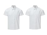 KAMDIN 2 Pack Boys Short Sleeve School Shirt School Uniform Front Pocket Size 2-18 Years (UK, Age, 9 Years, 10 Years, Regular, White)