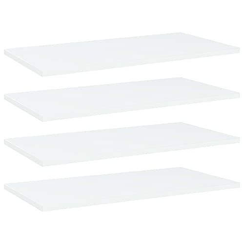 vidaXL 4X Estantes para Estantería Estudio Salón Decoración Libros Librería Librero Biblioteca Tablero Extra Madera Contrachapada Blanco 60x30x1,5 cm
