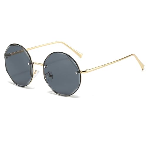 Lunettes de soleil rondes protection UV400 verres grand angle sans monture style vintage mixte