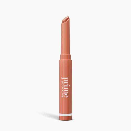 PRIME PROMETICS PrimeLip Plumping Lip Balm for Mature Women 3-in-1 Lipstick Gloss & Balm Non-Stinging Lip Plumper Smooths Lip Lines Lightweight Buildable Color (Nude Glow)