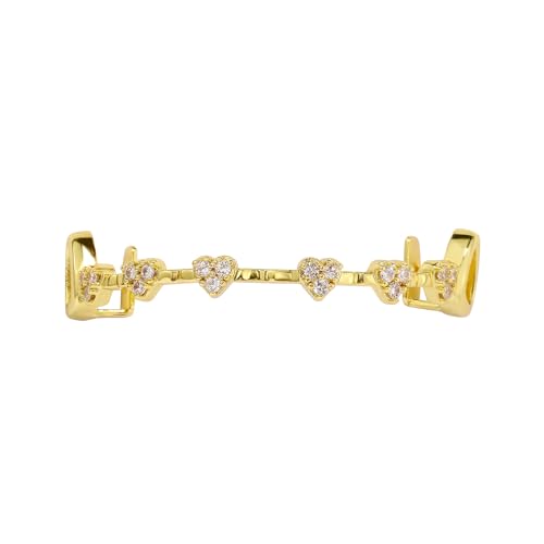 Grillz dientes hip hop chapados en oro 14K set completo miniatura 3