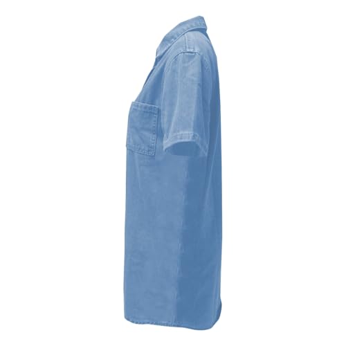 Robe chemise en jean courte décontractée et ample pour femme - 6