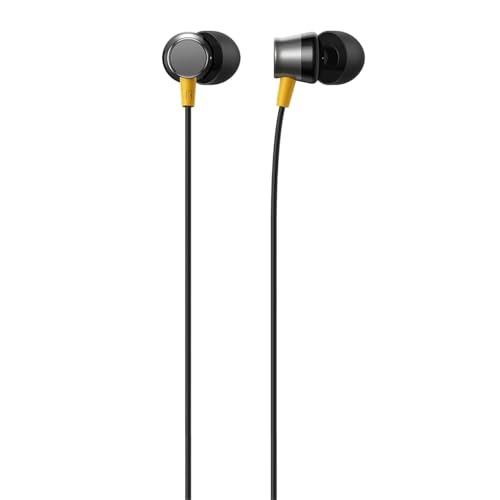 Image of Original Buds 3 for Realme (3.5 mm) Wired in-Ear Earphones with Mic | Compatible with Realme Narzo, GT Series, C Series Smartphones | Deep Bass & Clear Sound (Black)
