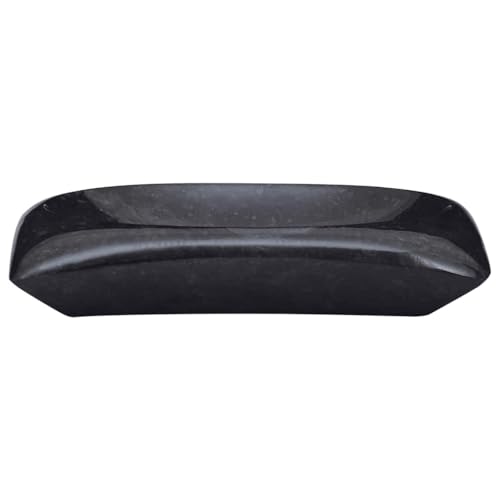 Lavabo de mármol negro Mangloder de 50x35x10 cm con desagüe para baño o aseo 3