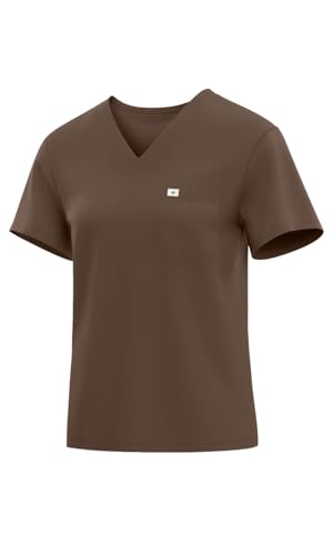 Image of Athletic Scrub Tops for Women, V-Neck Stretch Nurse Uniform