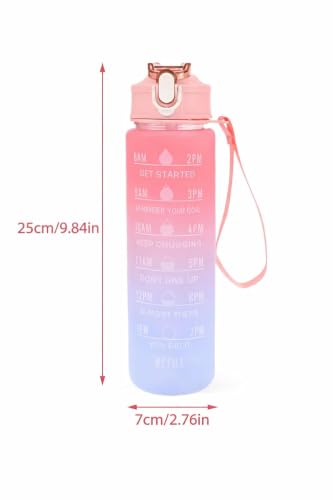Image of 900ml Motivation Water Bottle with Time Marker | Leakproof Flip Lid | BPA Free Sports Water Bottle for Gym, Office, School & Travel [ Multicolor Pack of 1 ]