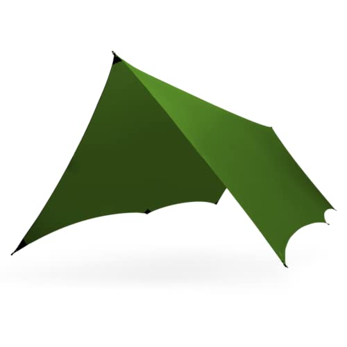 KAMMOK Kuhli Ultralight | Versatile Weather Shelter, (Waterproof, Durable, Portable, Camping Tarp, Hammock Tarp, Rain Cover), Moss Green