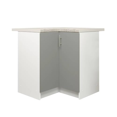 Image of JD Greta Kitchen Base Corner Cabinet – 800mm – Base Kitchen Corner Unit (With 38mm Worktop) - Grey Matt