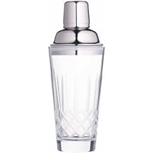 Kitchen Craft BarCraft Cut-Glass Cocktail Shaker with Stainless Steel Strainer, 400 ml 14 fl oz