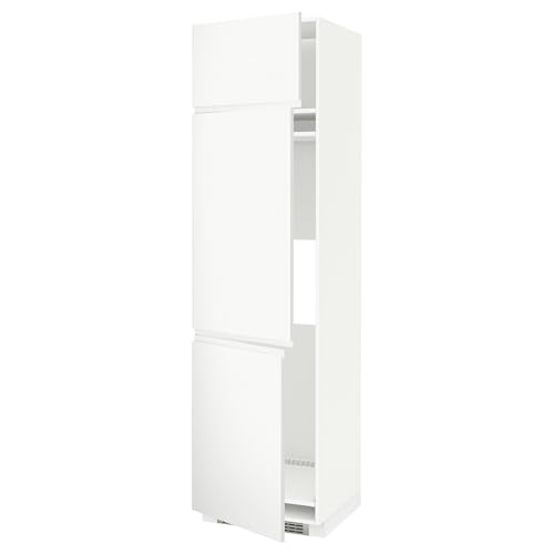 ProTuning METOD High Cab f frigorífico/congelador con 3 puertas, blanco/Voxtorp blanco mate, 60 x 60 x 220 cm