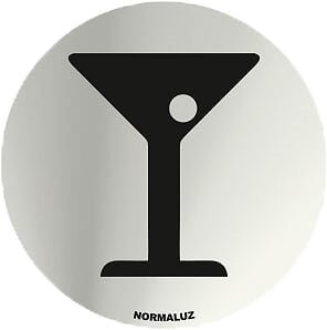 Normaluz Rd797017 - Señal Adhesiva Redonda Zona Bar Acero Inoxidable Adhesivo 0,8 Mm 7 Cm Con Cte, Ripci