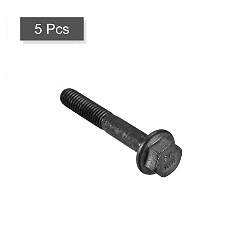 Image of uxcell Metric M6x40mm Hex Flange Bolts, 5pcs 10.9 Grade Carbon Steel Hexagon Head Screws