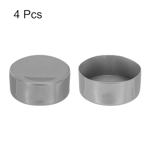 Image of uxcell 4pcs Rubber End Caps 120mm ID Vinyl Round End Cap Cover Screw Thread Protectors Light Gray, 50mm Height