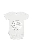 Bambino Sport Baby Sports Clothes – Baby Volleyball Onesie Outfit - White and Black (Small)