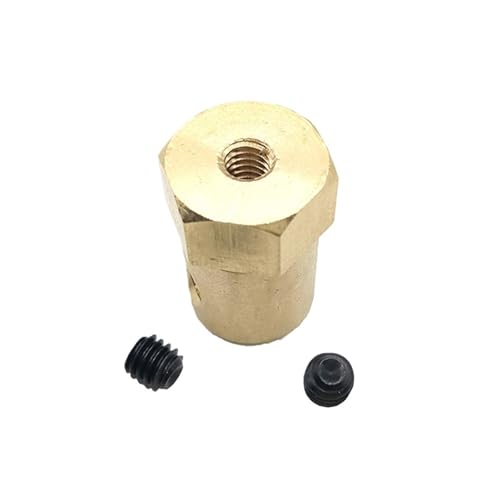 ELILANEY 1個真鍮シャフトカップラー DIY おもちゃの車モーターシャフトカップリング シャフト調整可能(3mm hole)