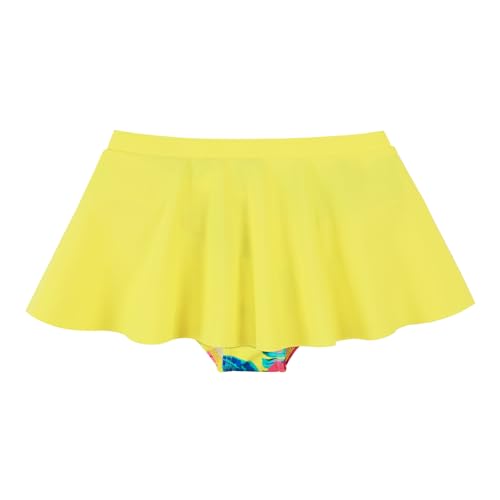 Image of BAOHULU Girls Two Piece Swimsuits Rash Guard Ruffle Bikini Skirt Short Sleeves Beach Dress Swimwear UPF 50+ 3-12Y