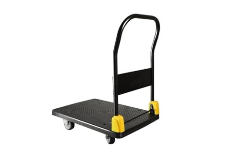 Image of GOBBLER Portable Platform Trolley Cart for Lifting Heavy Weight, 400 Kg Capacity Dolly Push Cart, Black (GB TR 400)