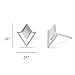 Boma Jewelry Sterling Silver Geometric Diamond & Triangle Stud Earrings