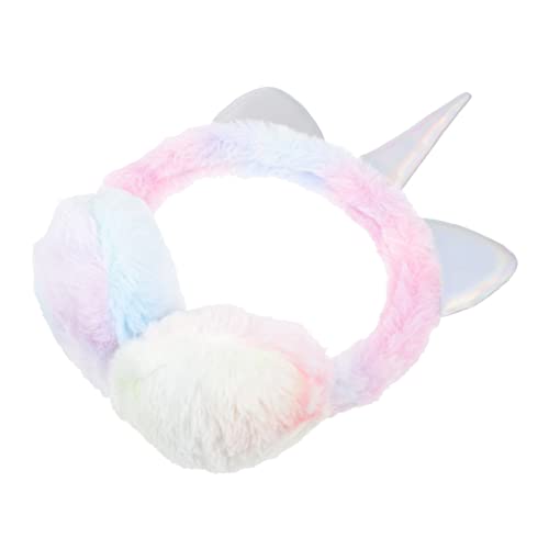 Gatuida Anti-slip Winter Warm Earmuffs Girls Unicorn Ear Muffs Plush Full Coverage Comfortable for Cold Days