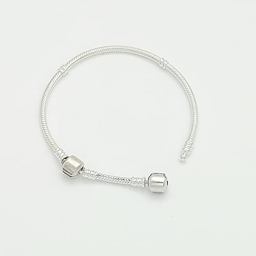 Pandora Style Bracelet Extender, Womens Charm Snake Bracelet Extenders Add Extension 1.3, 1.5 Inches Of 925 Silver Removable Jewelry (Silver Barrel Buckle, 4.0Cm/1.5Inches) #TOP2