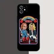 iPhone 13 Pro Max Case for Chucky and Tiffany Fans - Shockproof Hybrid Red & Black Cover for Apple iPhones