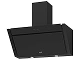 Oranier Kopffrei-Wandhaube 90 cm MEBA902 - schwarze Abluft Dunstabzugshaube mit 3 Leistungsstufen - Kopffreihaube LED Anzeige in weiß - Touch-Control
