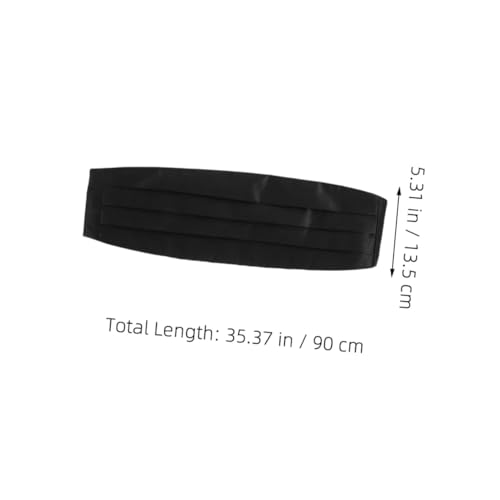 Set formal de cinturilla para hombre con moño y pañuelo negro miniatura 2