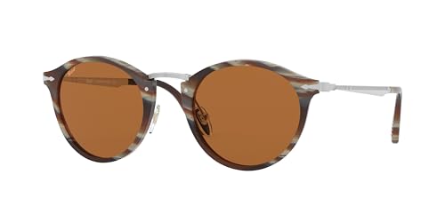  Persol Occhiali da sole uomo PO3166S, 111353, 51, Marrone a righe , 51