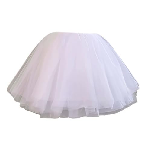 Shurhome 1. Falda interior de hilo para niñas de 40 cm, capa fluida para vestidos de desfile y vestidos de graduación, actuaciones infantiles, blanco, M
