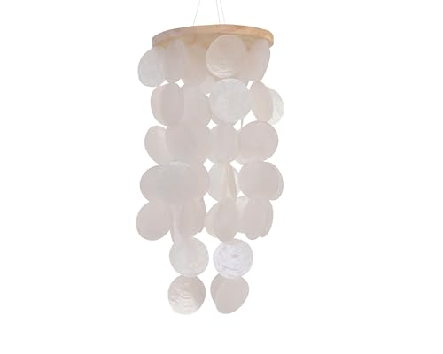 Boho Home Decor Windspiel Capiz Muscheln 14x36cm Perlmutt Weiß - Muschelkette Deko für Balkon Fenster Terrasse Garten - Indoor & Outdoor Hängedeko - Muschelgirlande Fensterschmuck Boho Home Decor Windspiel Capiz Muscheln 14x36cm Perlmutt Weiß - Muschelkette Deko für Balkon Fenster Terrasse Garten - Indoor & Outdoor Hängedeko - Muschelgirlande Fensterschmuck