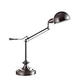 YLIEHS Adjustable Brightness with Sleek Metal Table Lamp, 45-Degree Rotation, Height Adjustable from 18.5 to 24.5 Inches, Silver Finish