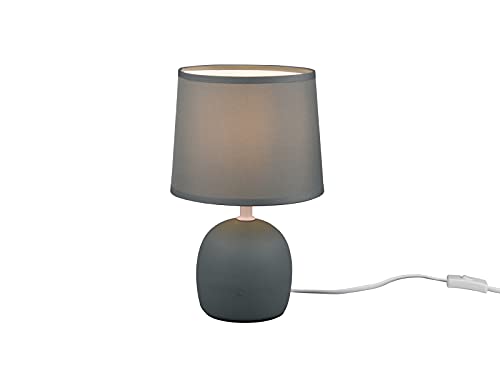 Reality Leuchten Beleuchtung Petite lampe de table LED avec pied en céramique et abat-jour en tissu vert Ø 16 cm Hauteur 26 cm Cover