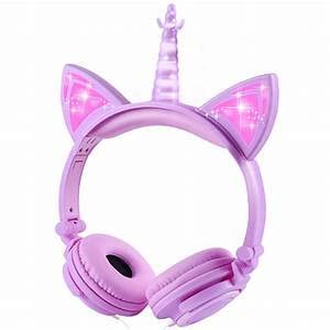 Little Laughs Wired Headsets of Furry with Mic and 3.5 mm Jack| Magical Unicorn Theme with Cute Shimmery Horn and Unicorn Ears for Kids, Girls, Unicorn Lovers for Christmas, Birthday (Color May Vary)