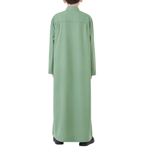 Muslim Thobe for Boys Long Sleeve Islamic Arabic Kaftan 𝐑obe Middle East Dubai Prayer Dress Kids Ramadan Eid Outfit4