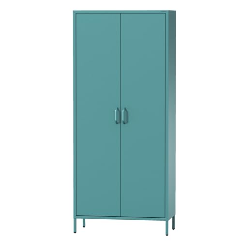 Jan Nowak Kleiderschrank 2 Türig, Metallschrank Glitzernd - Flavio | Ablagen, Kleiderstange, Magnetverschluss | Geräumiger Garderobenschrank Schlafzimmer, Kinderzimmer | 80 x 185 x 45 cm | Marine Jan Nowak Kleiderschrank 2 Türig, Metallschrank Glitzernd - Flavio | Ablagen, Kleiderstange, Magnetverschluss | Geräumiger Garderobenschrank Schlafzimmer, Kinderzimmer | 80 x 185 x 45 cm | Marine
