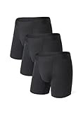 DAVID ARCHY Men's Soft Micro Modal Underwear 3 Pack Stretch Boxer Briefs with Seamless Waistband (M, Black)