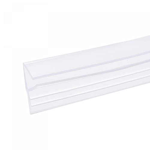 Uxcell Frameless Glass Shower Door Sweep, 59.06" Long, For 1/2"(12Mm) Glass, F-Type Door Bottom Side Seal Strip #TOP11