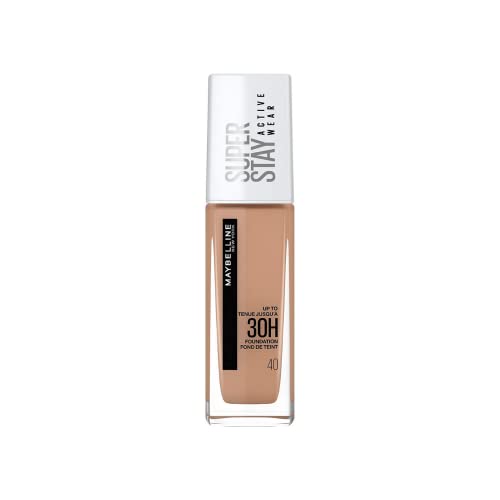 Maybelline New-York - Fond de Teint Liquide Longue Tenue, Sans Transfert, Haute Couvrance - Superstay Active Wear 30h - Teinte : Cannelle (40) - Contenance : 30 ml