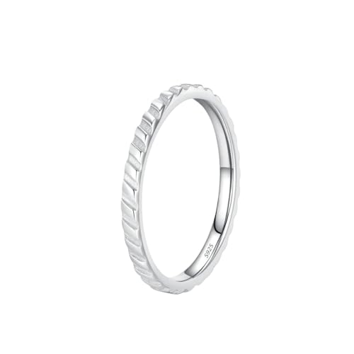 Bague en argent sterling femme, anneau design lignes croisées, bijou minimaliste moderne