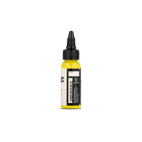 Image of Dynamic Color Lemon Yellow Tattoo Ink, Made in USA Since 1990, 1 oz | Sterilized and lot-numbered for full traceability; established American brand trusted by artists worldwide